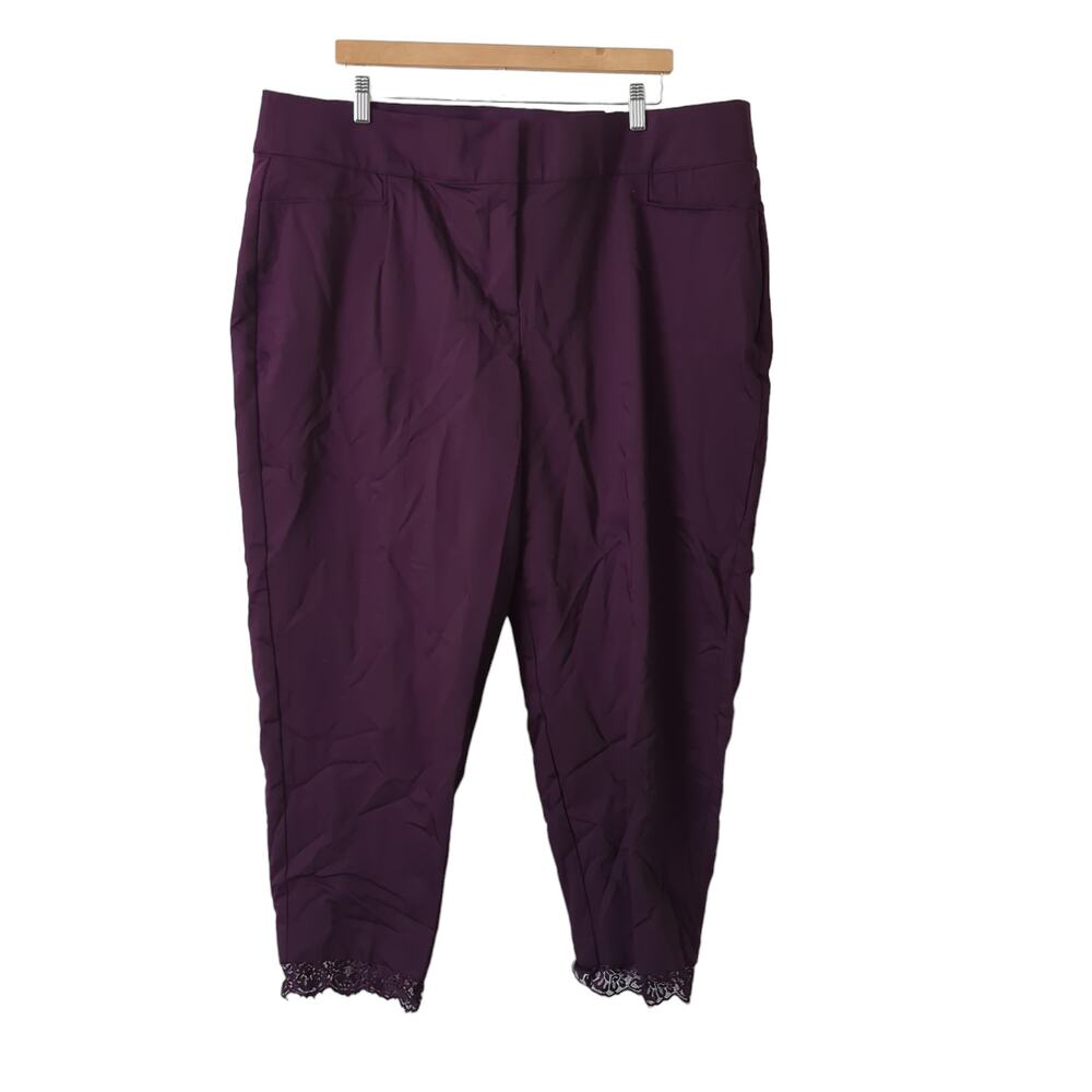 NWT‎ Lane Bryant The Allie Dress Pants Size 22 W Lace Ankle Purple Career Chic